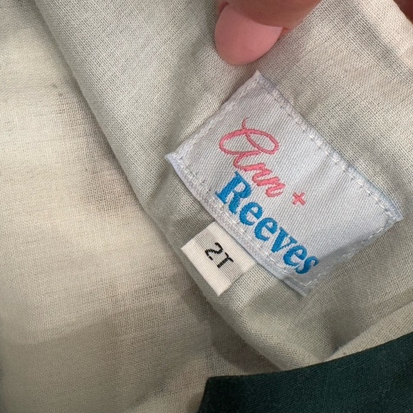 Ann + Reeves Teddy Bear Smocked JonJon Green Romper - Picture 3 of 5